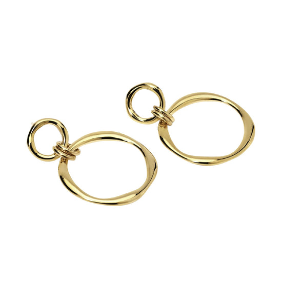 Orecchini pendenti Kidult Style donna cerchi acciaio dorato MISURA UNICA