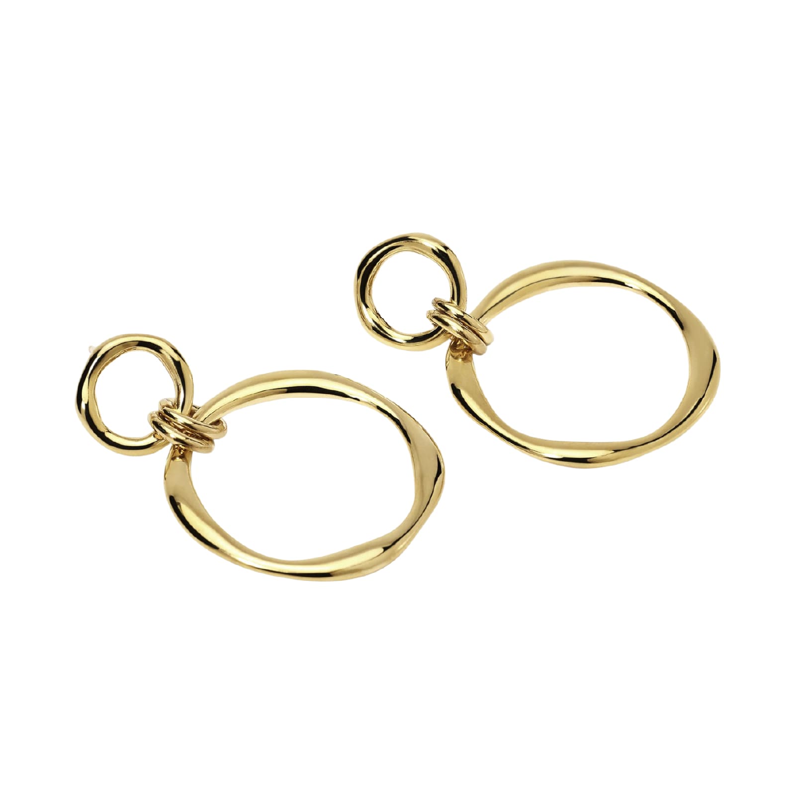 Orecchini pendenti Kidult Style donna cerchi acciaio dorato MISURA UNICA