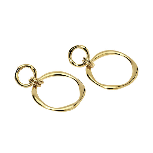 Orecchini pendenti Kidult Style donna cerchi acciaio dorato MISURA UNICA