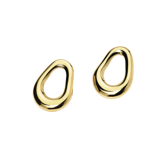 Orecchini Kidult Style da donna in acciaio dorato forma ovale MISURA UNICA