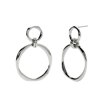 Orecchini pendenti Kidult Style donna due cerchi in acciaio MISURA UNICA