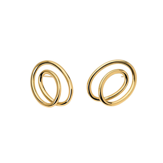 Orecchini Kidult Style in acciaio dorato con spirale da donna MISURA UNICA