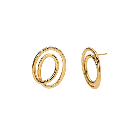 Orecchini Kidult Style in acciaio dorato con spirale da donna MISURA UNICA