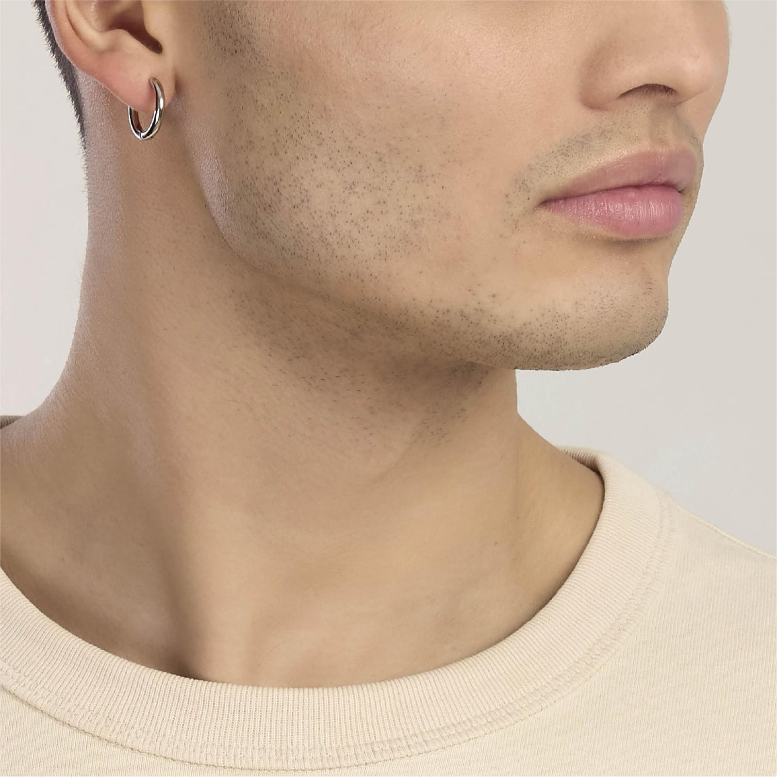Mono orecchino a cerchio Kidult Style in acciaio 316L uomo MISURA UNICA