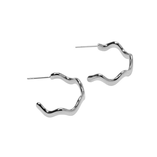 Orecchini a cerchio Kidult Style in acciaio ondulati MISURA UNICA