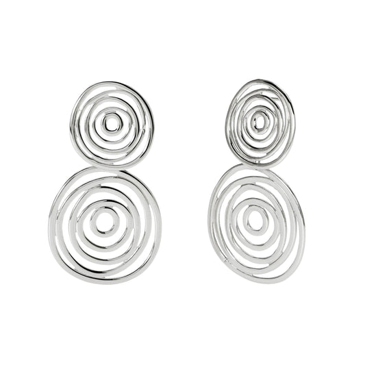 Orecchini pendenti Kidult Style in acciaio doppio vortice MISURA UNICA
