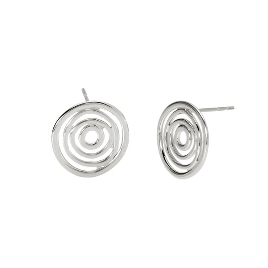 Orecchini a lobo Kidult Style in acciaio con vortice MISURA UNICA