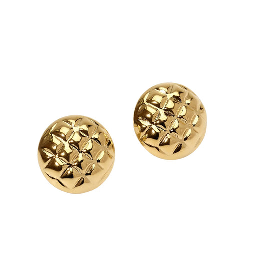 Orecchini Kidult Style in acciaio pvd oro forma rotonda MISURA UNICA