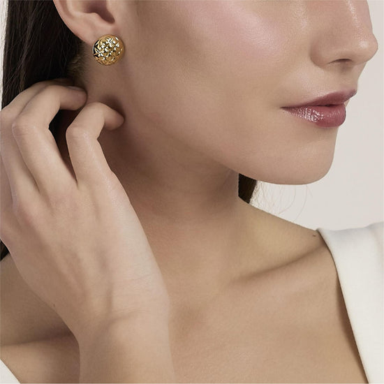 Orecchini Kidult Style in acciaio pvd oro forma rotonda MISURA UNICA