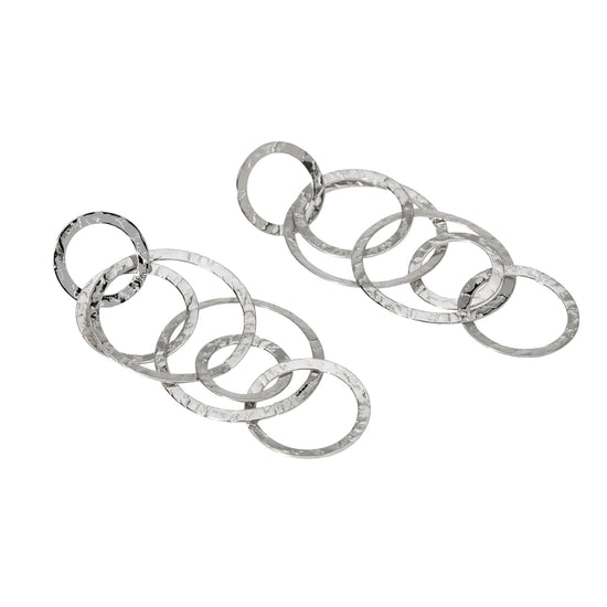 Orecchini Kidult Style in acciaio martellato maglie rotonde MISURA UNICA