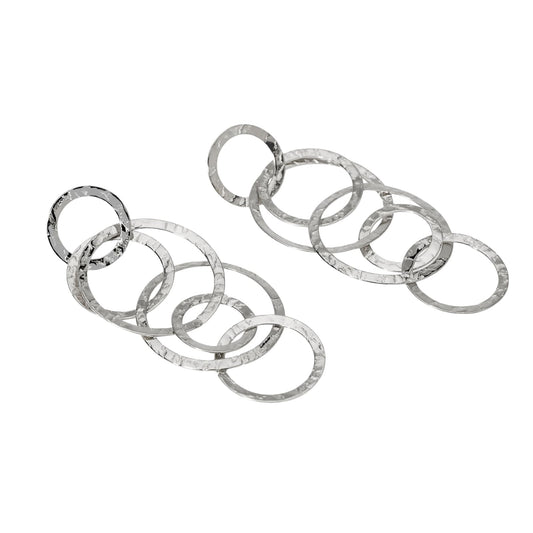 Orecchini Kidult Style in acciaio martellato maglie rotonde MISURA UNICA