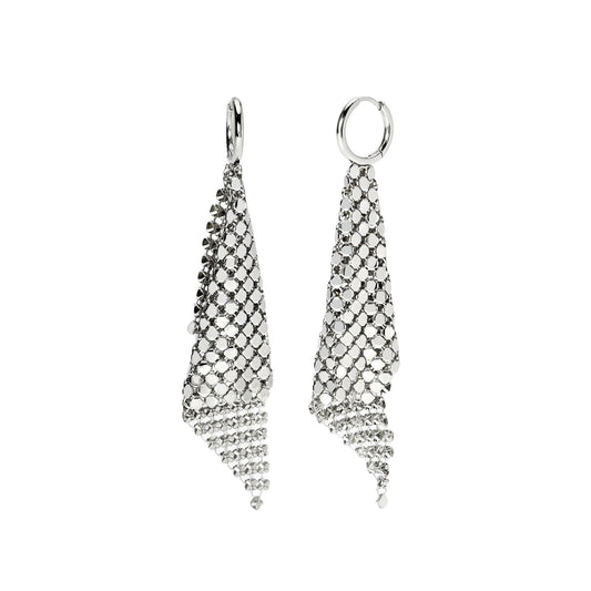 Orecchini pendenti Kidult Style in acciaio con maglia disco MISURA UNICA