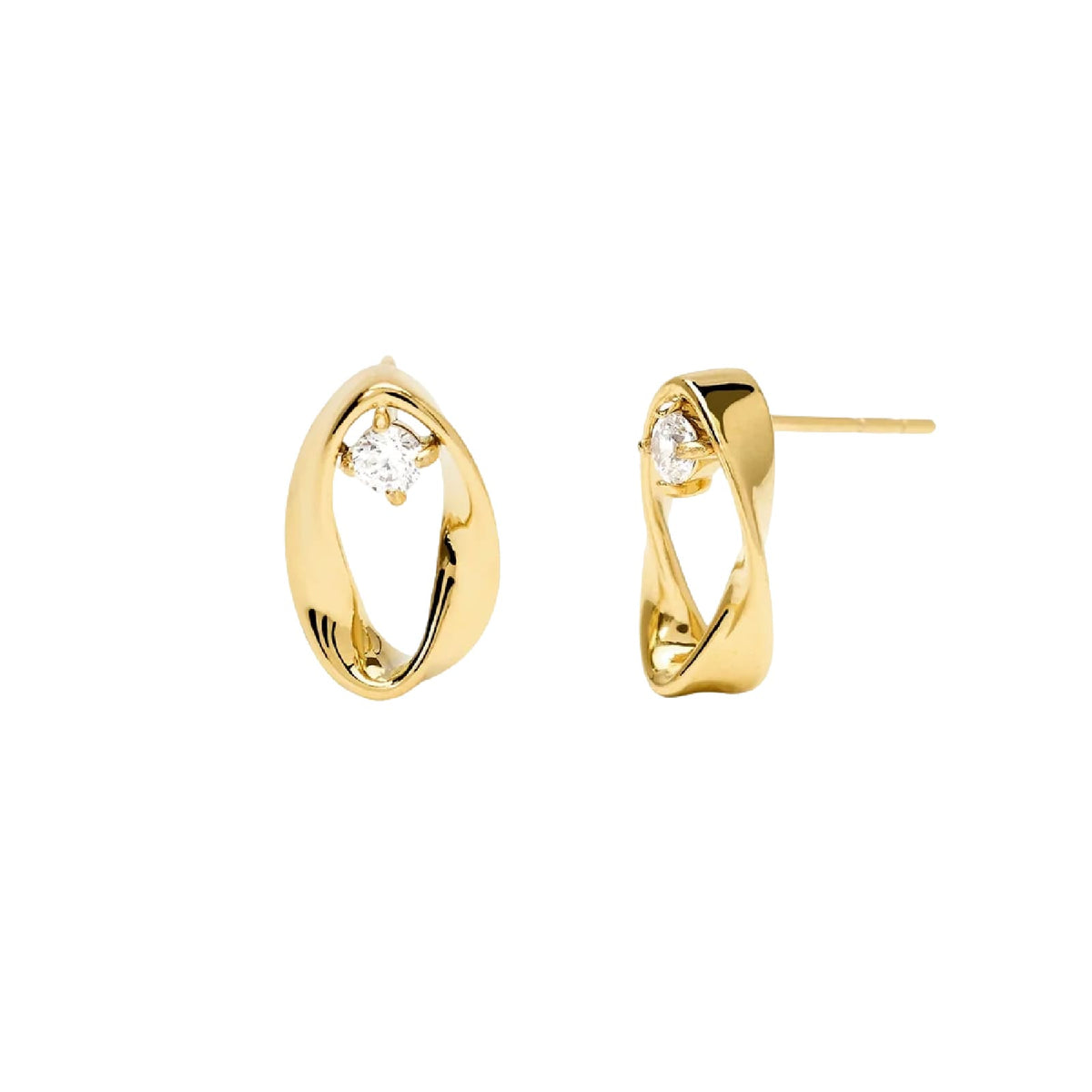 Orecchini lobo Kidult Style 86 in acciaio dorato ritorto MISURA UNICA