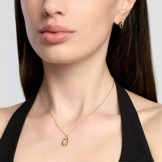 Orecchini lobo Kidult Style 86 in acciaio dorato ritorto MISURA UNICA