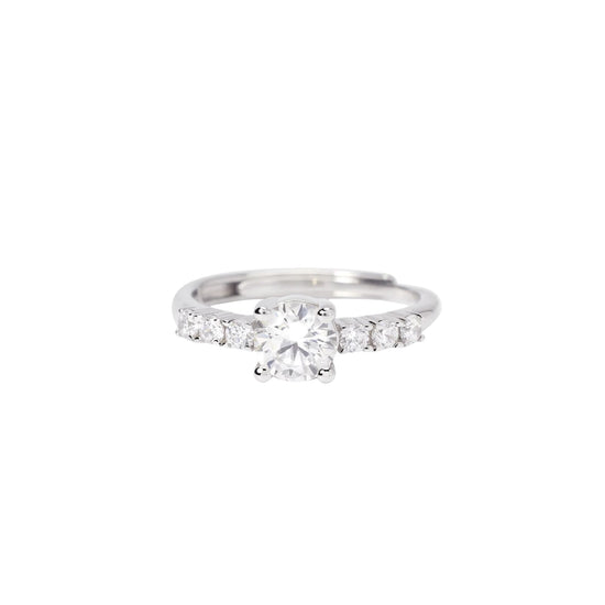 Anello regolabile Mabina in argento con zirconi bianchi Regolabile dalla 11 alla 19