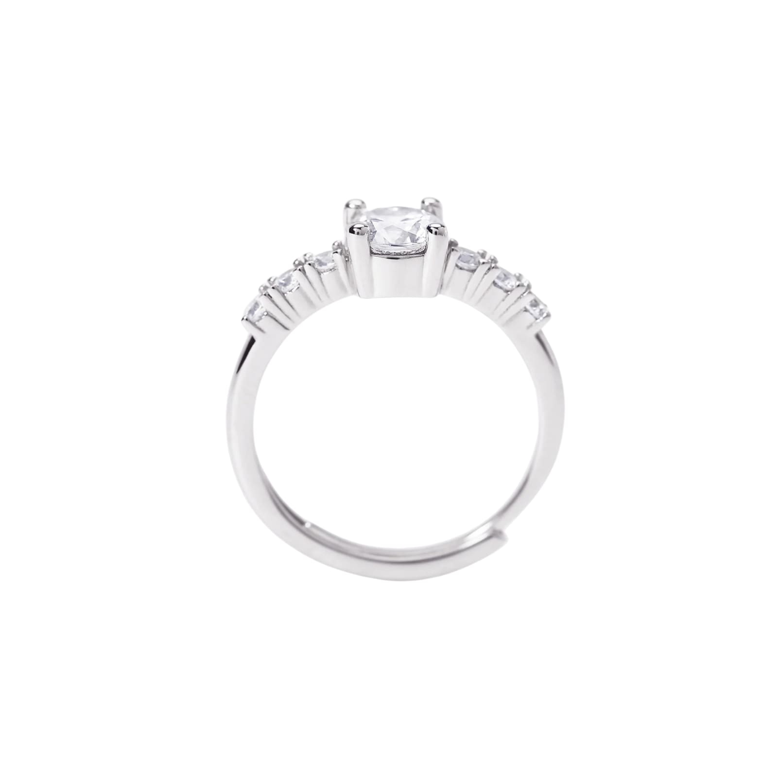 Anello regolabile Mabina in argento con zirconi bianchi Regolabile dalla 11 alla 19