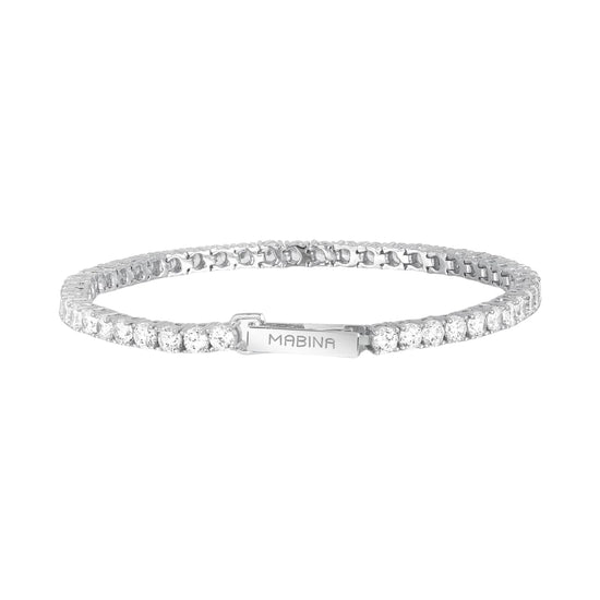 Bracciale tennis Mabina in argento e zirconi da donna L 17 cm