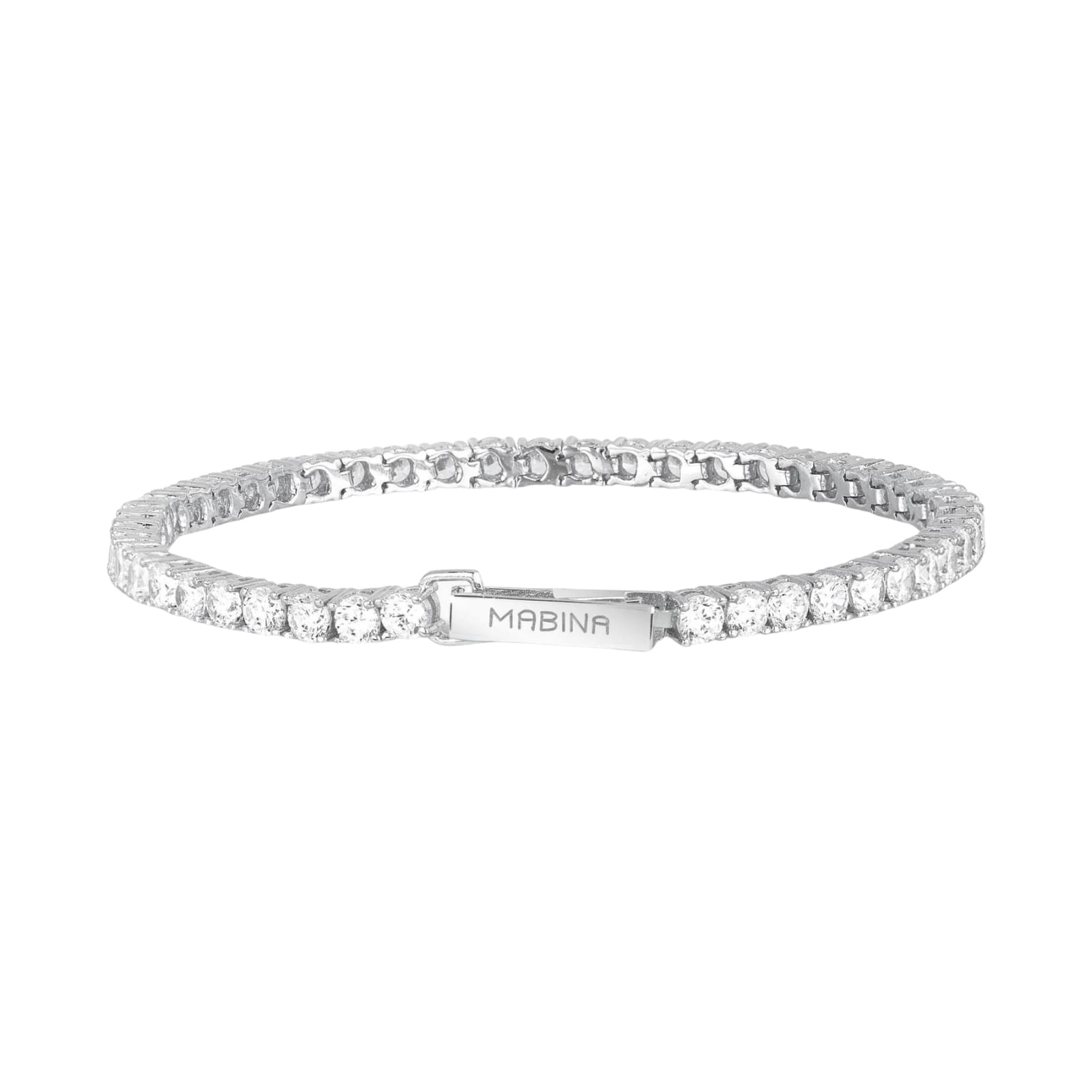 Bracciale tennis Mabina in argento e zirconi da donna L 17 cm