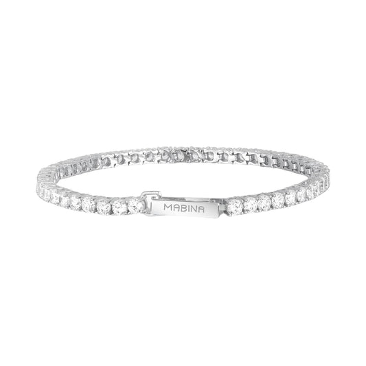 Bracciale tennis Mabina in argento e zirconi da donna L 17 cm