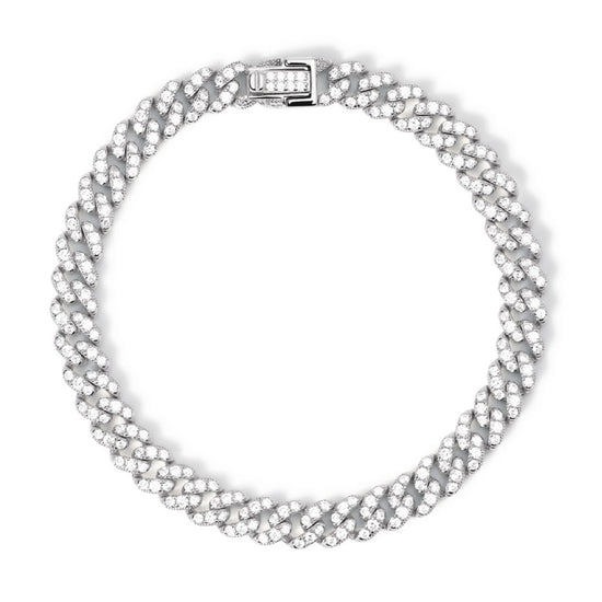 bracciale catena mabina con maglie spesse e zirconi bianchi 533964 17