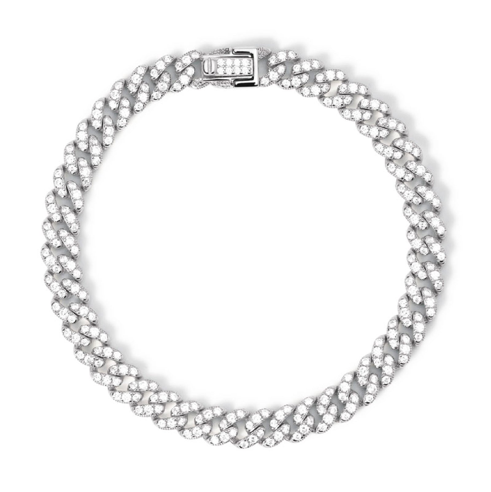bracciale catena mabina con maglie spesse e zirconi bianchi 533964 17