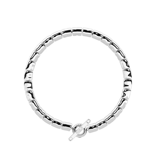 Bracciale Kidult in acciaio con catena forzatina e cilindri 16 cm
