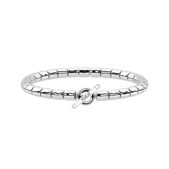 Bracciale Kidult in acciaio con catena forzatina e cilindri 16 cm