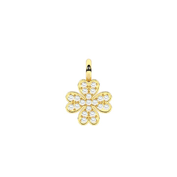 Charm quadrifoglio Kidult By You in acciaio dorato e cristalli MISURA UNICA