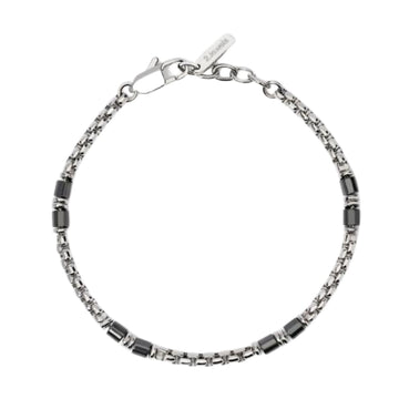 Bracciale uomo 2Jewels in acciaio con ceramica nera Regolabile 19-21 cm