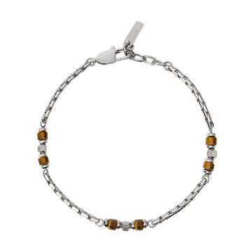 Bracciale da uomo 2Jewels acciaio pietre di occhio di tigre Regolabile 19-21 cm