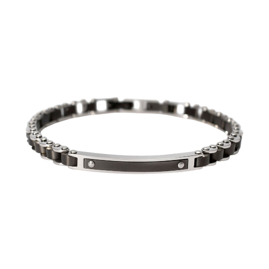Bracciale da uomo 2Jewels in acciaio con pvde gunmetal Regolabile 18,5-20 cm