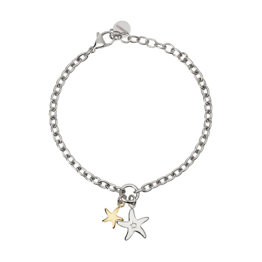 Bracciale donna 2Jewels in acciaio stelle marine e cristalli Regolabile 16-19 cm