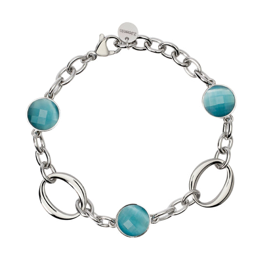 Bracciale da donna 2Jewels in acciaio con pietre azzurre 20 cm