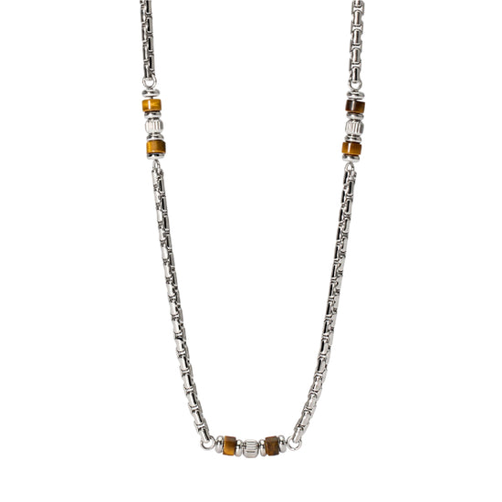 Collana da uomo 2Jewels in acciaio 316L con occhio di tigre MISURA UNICA