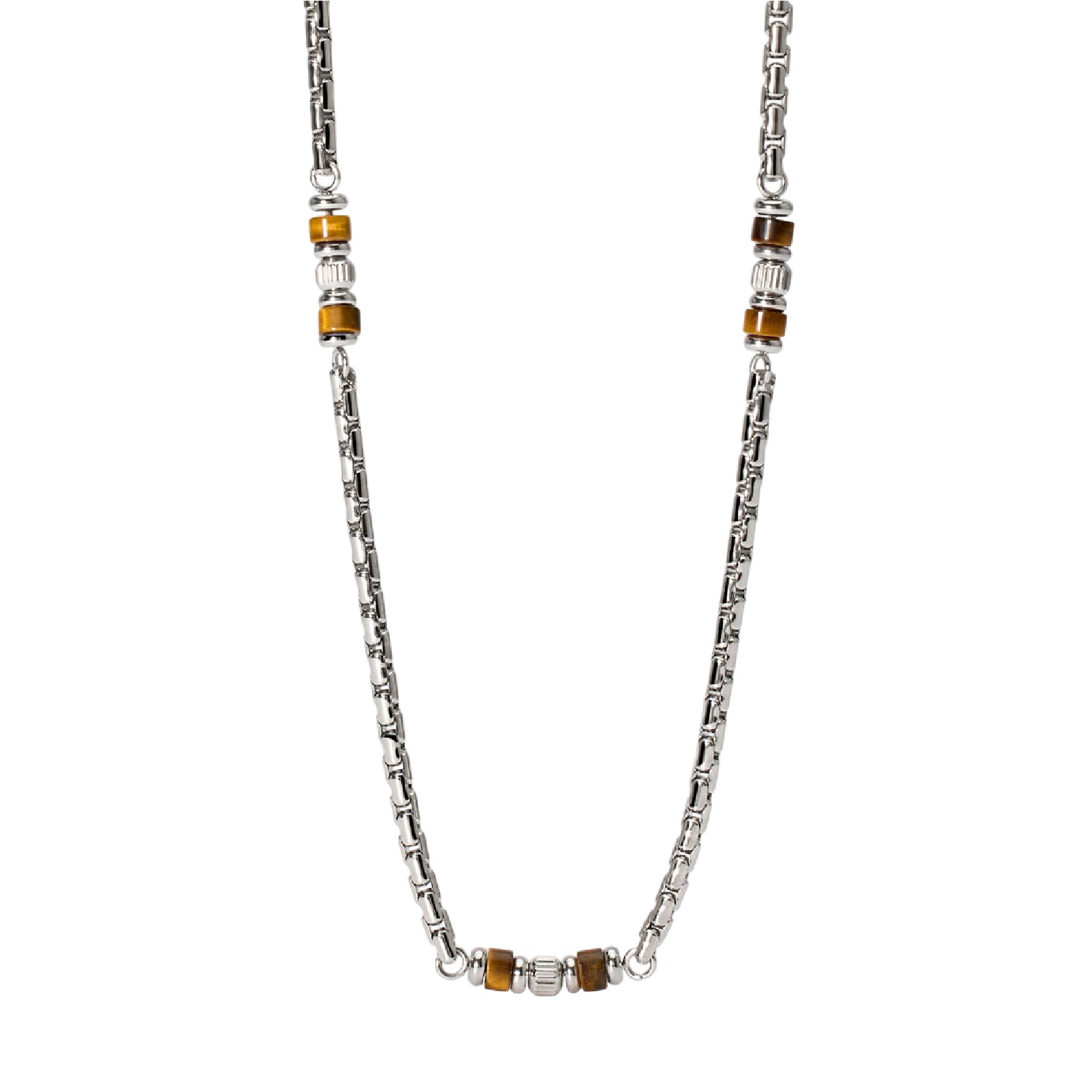 Collana da uomo 2Jewels in acciaio 316L con occhio di tigre MISURA UNICA