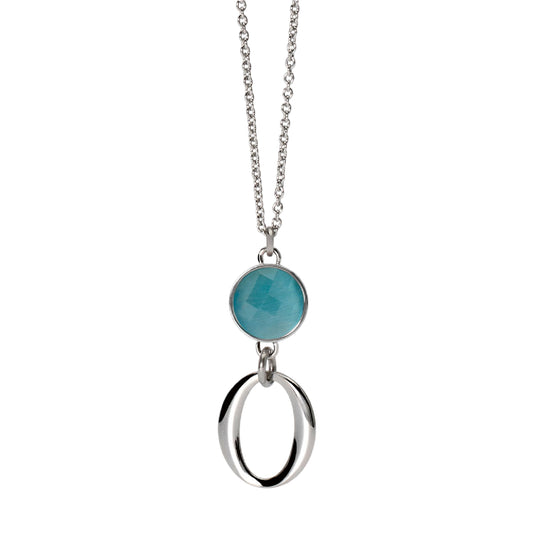 Collana da donna 2Jewels in acciaio ciondolo con pietra azzurra MISURA UNICA