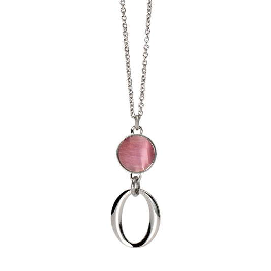 Collana da donna 2Jewels in acciaio ciondolo con pietra rosa MISURA UNICA