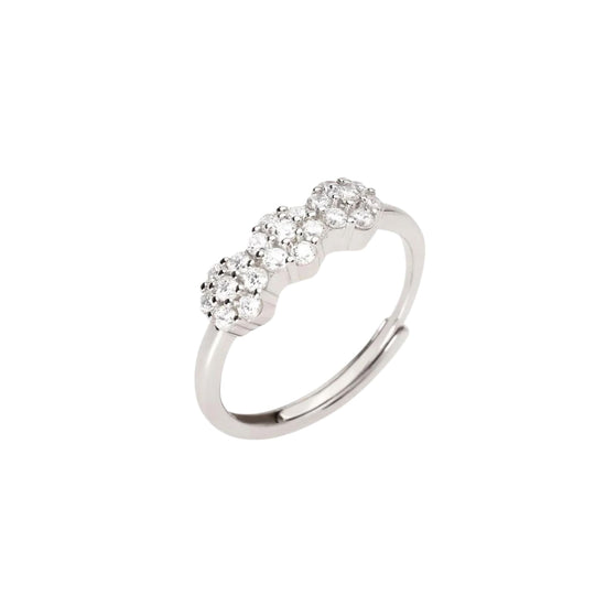 Anello trilogy Mabina Fior Fiore in argento con zirconi Regolabile dalla 9 alla 17