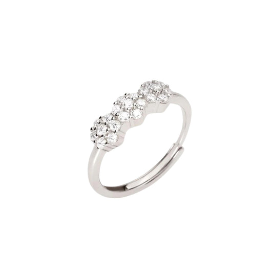 Anello trilogy Mabina Fior Fiore in argento con zirconi Regolabile dalla 9 alla 17