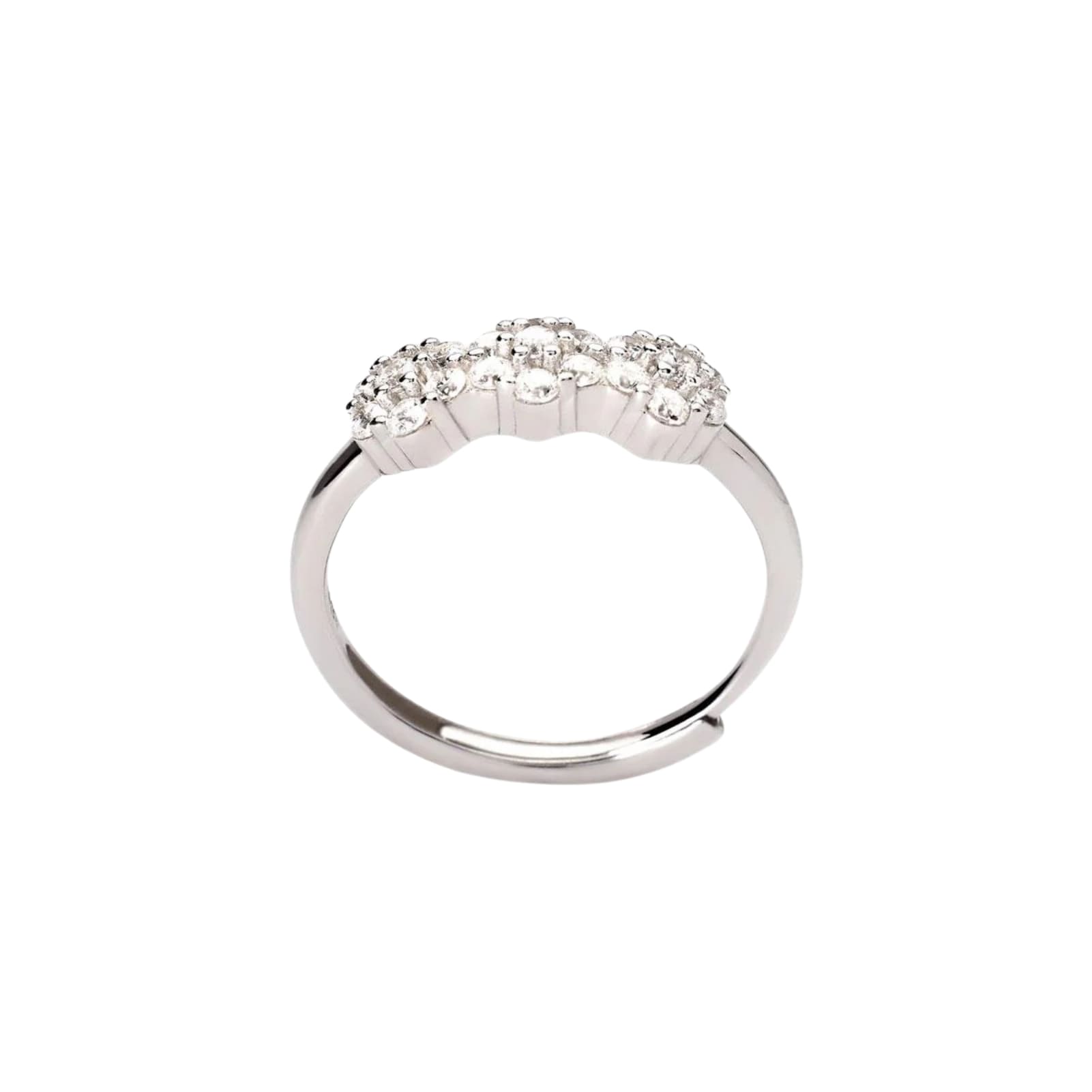 Anello trilogy Mabina Fior Fiore in argento con zirconi Regolabile dalla 9 alla 17