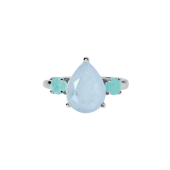 Anello Mabina Santorini in argento con cristalli azzurri Regolabile dalla 11 alla 19