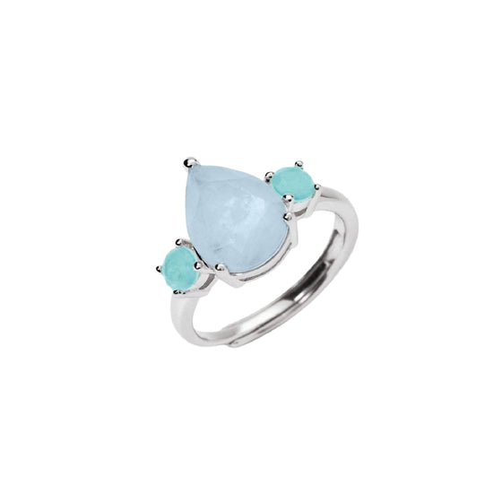 Anello Mabina Santorini in argento con cristalli azzurri Regolabile dalla 11 alla 19