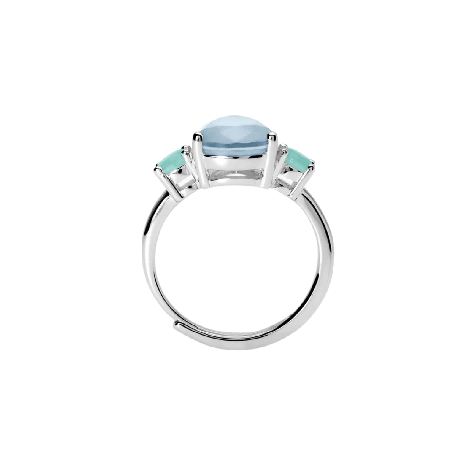 Anello Mabina Santorini in argento con cristalli azzurri Regolabile dalla 11 alla 19