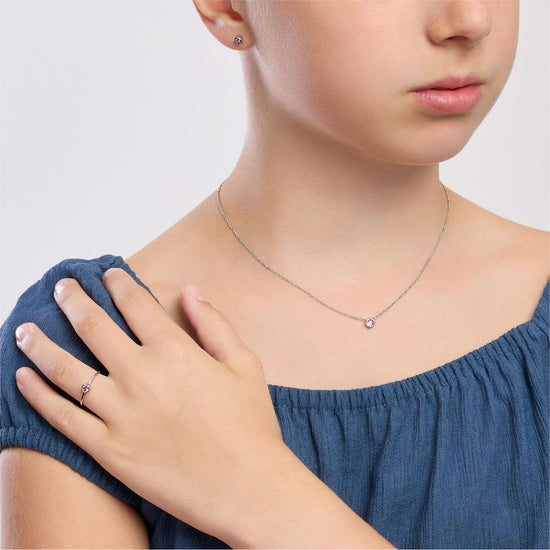 Anello regolabile Mabina Junior Shiny in argento rosa Regolabile dalla 4 alla 16
