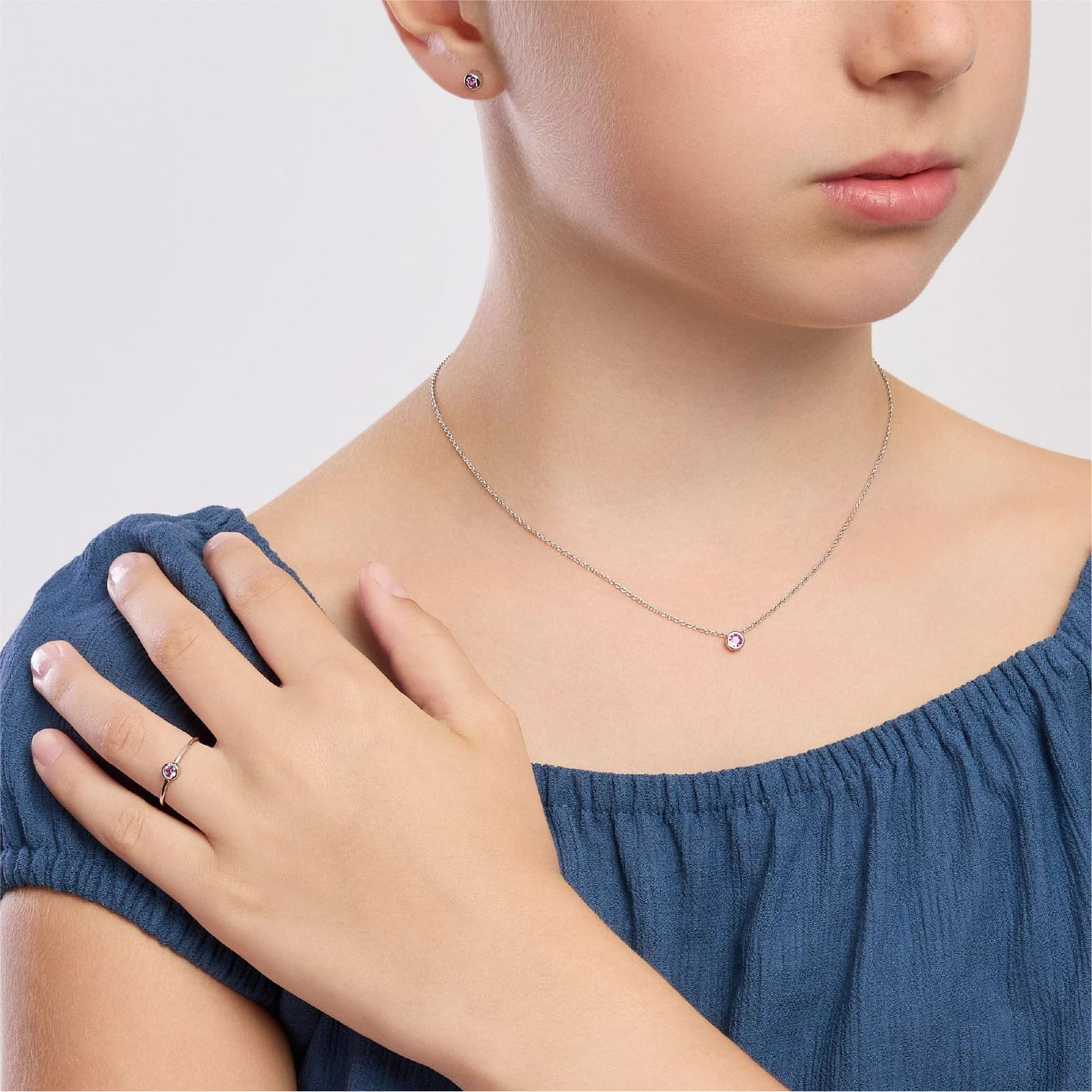 Anello regolabile Mabina Junior Shiny in argento rosa Regolabile dalla 4 alla 16