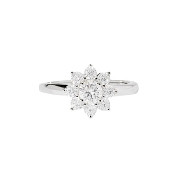 Anello da donna Mabina in argento rodio con zirconi a fiore Regolabile dalla 9 alla 17