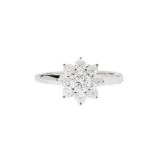 Anello da donna Mabina in argento rodio con zirconi a fiore Regolabile dalla 9 alla 17