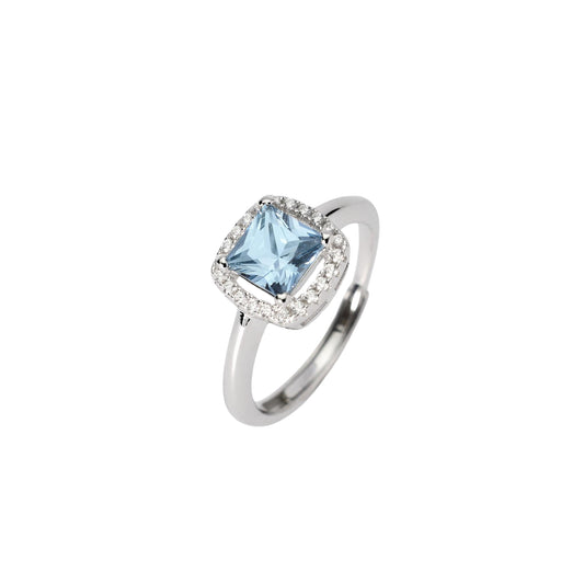 Anello Cool or Rétro? Mabina Gioielli da donna con pietra azzurra Regolabile dalla 11 alla 19