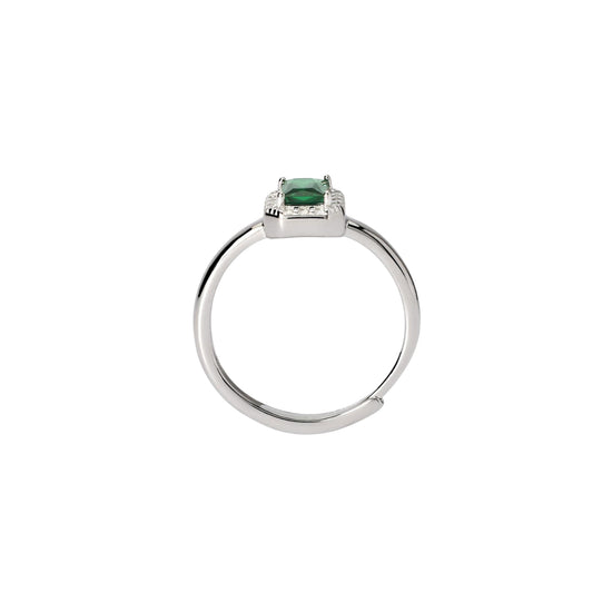 Anello Cool or Rétro? Mabina Gioielli da donna con pietra verde Regolabile dalla 9 alla 17