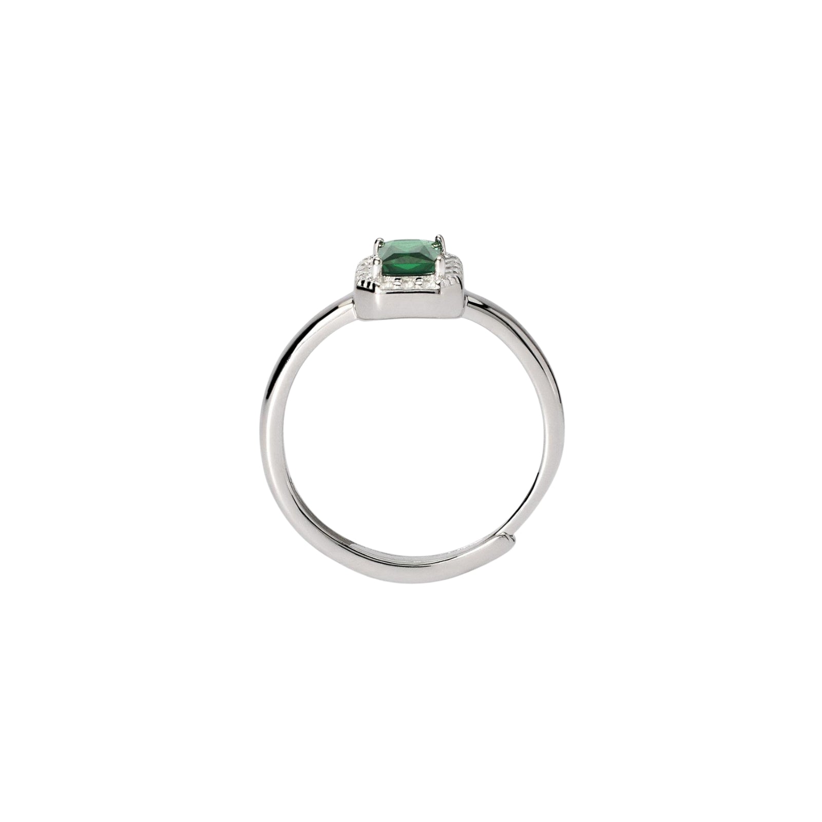Anello Cool or Rétro? Mabina Gioielli da donna con pietra verde Regolabile dalla 9 alla 17